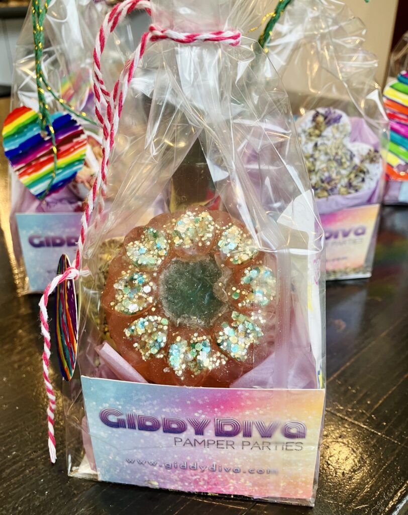 Soap and bath bomb custom made party bag