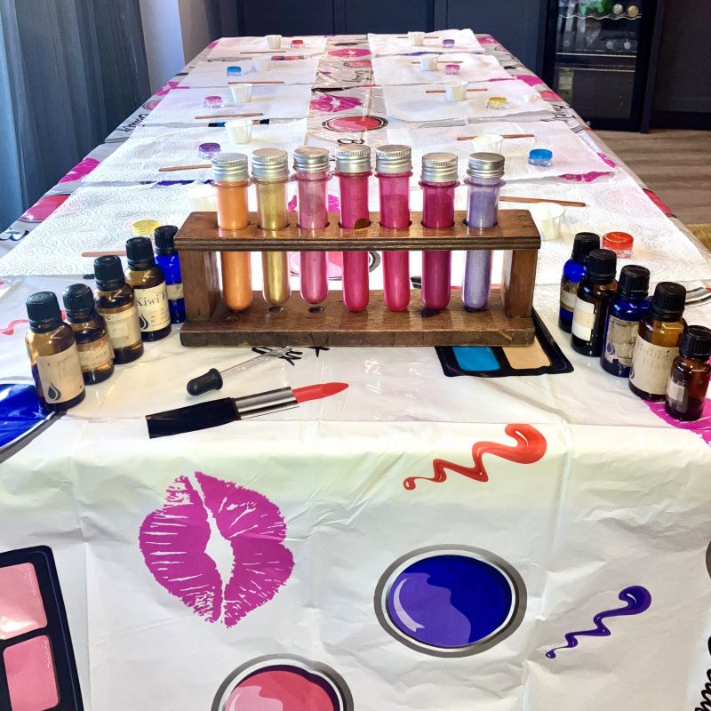 make up ready for the girls spa party